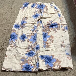 Floral Blue and Brown Women's Pants